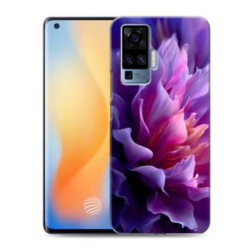 Силиконовый чехол на Vivo X50 Pro с принтом женский цветы