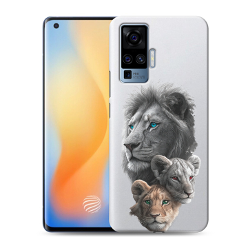 Силиконовый чехол на Vivo X50 Pro с принтом Львы