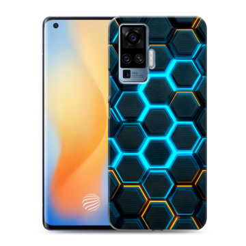 Силиконовый чехол на Vivo X50 Pro с принтом Неоновые соты