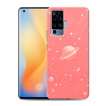 Силиконовый чехол на Vivo X50 Pro с принтом Розовый космос