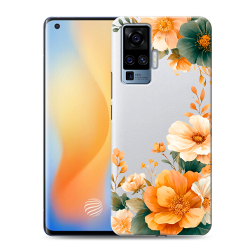 Силиконовый чехол на Vivo X50 Pro с принтом Цветы принт