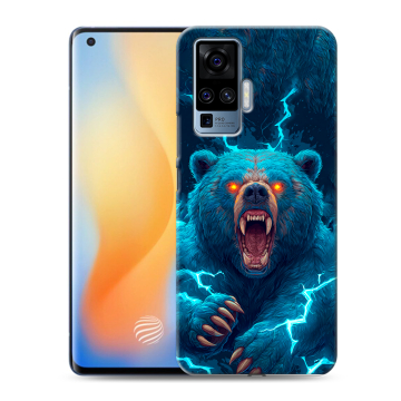 Силиконовый чехол на Vivo X50 Pro с принтом Медведь