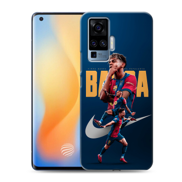 Силиконовый чехол на Vivo X50 Pro с принтом Барселона Barca Yamal 
