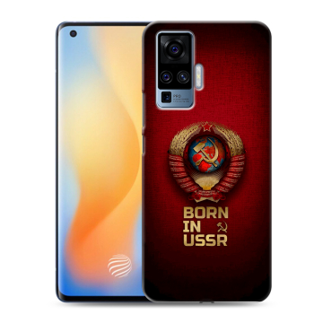 Силиконовый чехол на Vivo X50 Pro с принтом Флаг Герб СССР