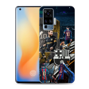 Силиконовый чехол на Vivo X50 Pro с принтом Messi Barcelona