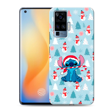 Силиконовый чехол на Vivo X50 Pro с принтом Стич Новый год