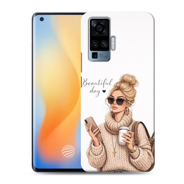 Силиконовый чехол на Vivo X50 Pro с принтом женский
