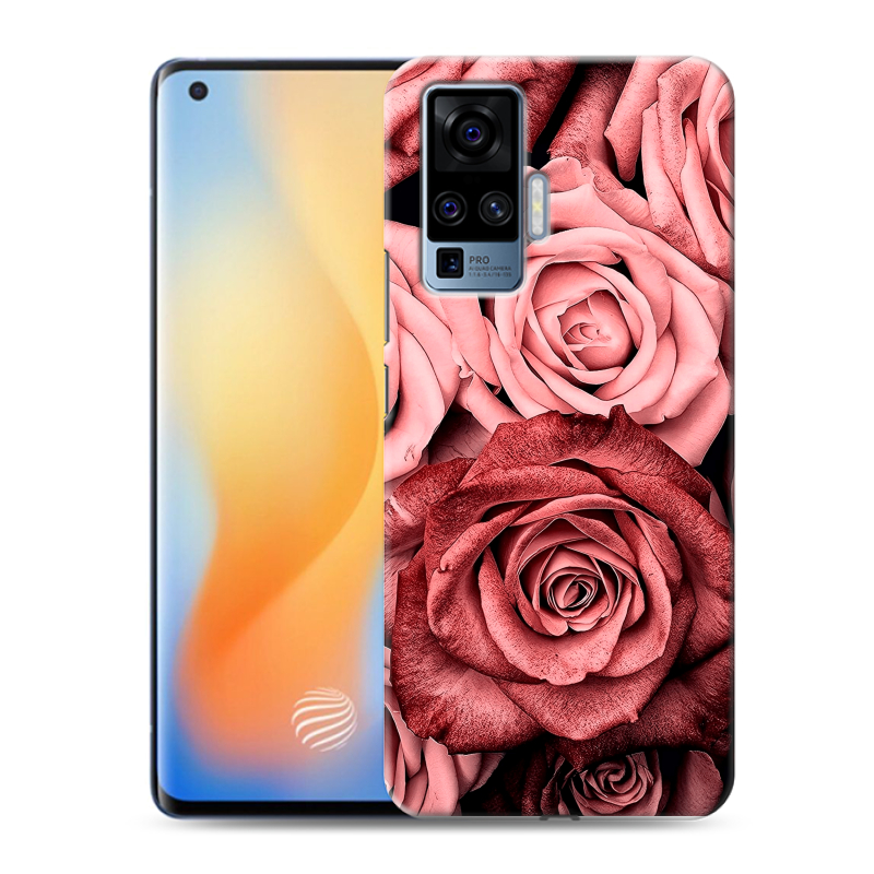 Силиконовый противоударный чехол на Vivo X50 Pro с принтом Цветы розы Силиконовый противоударный чехол на Vivo X50 Pro с принтом Цветы розы