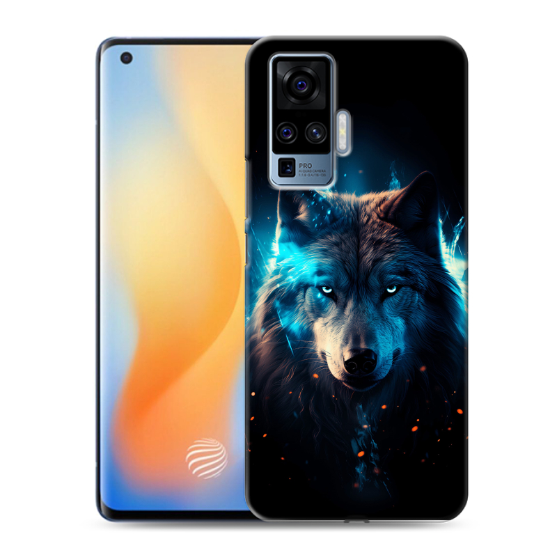 Силиконовый чехол на Vivo X50 Pro с принтом Волк ночной Силиконовый чехол на Vivo X50 Pro с принтом Волк ночной