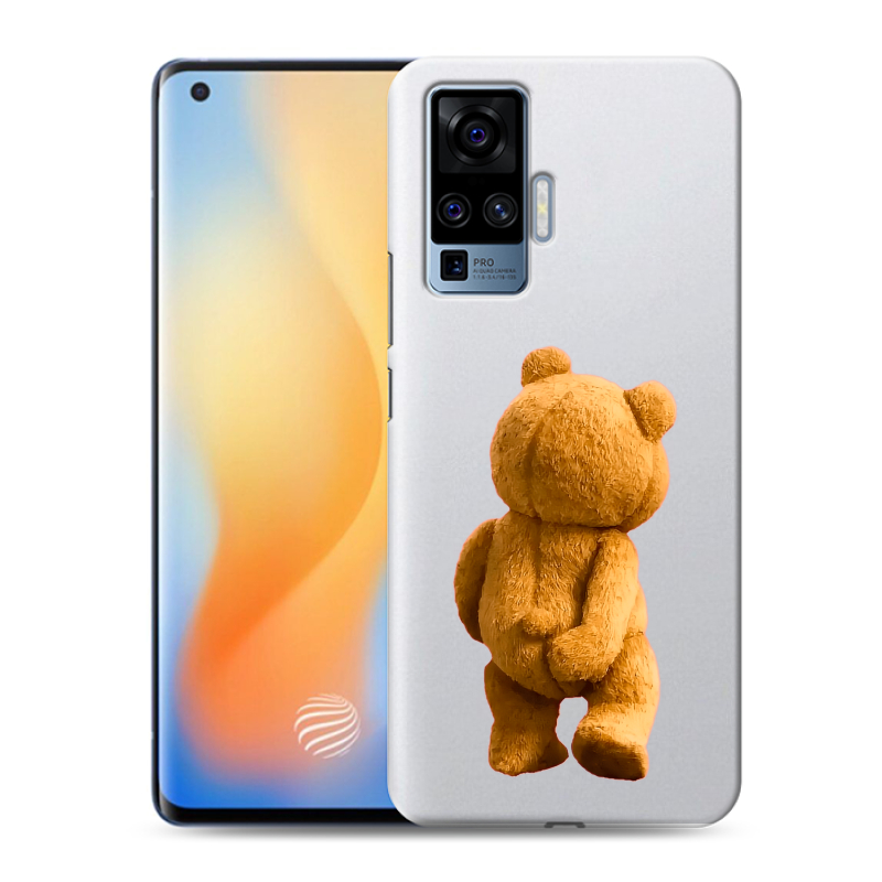 Силиконовый противоударный чехол на Vivo X50 Pro с принтом Медведь Силиконовый противоударный чехол на Vivo X50 Pro с принтом Медведь