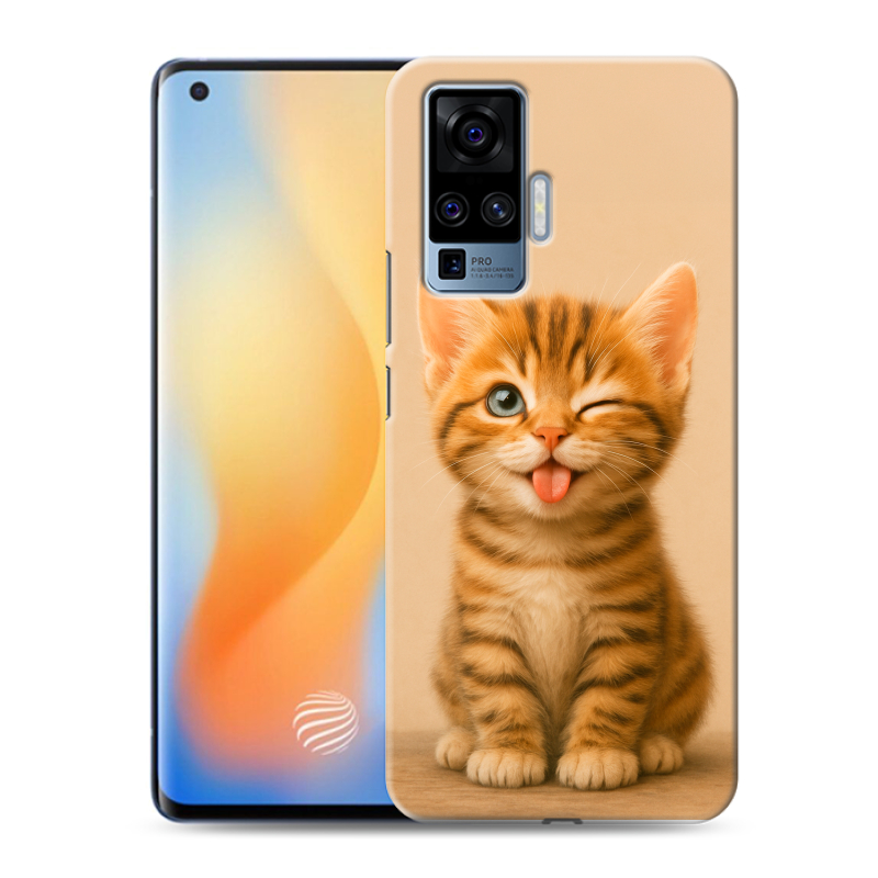 Пластиковый чехол на Vivo X50 Pro с принтом котенок Пластиковый чехол на Vivo X50 Pro с принтом котенок