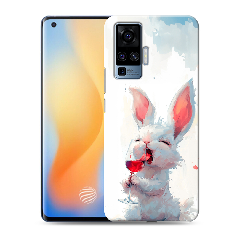Силиконовый чехол на Vivo X50 Pro с принтом кролик зайчик Силиконовый чехол на Vivo X50 Pro с принтом кролик зайчик