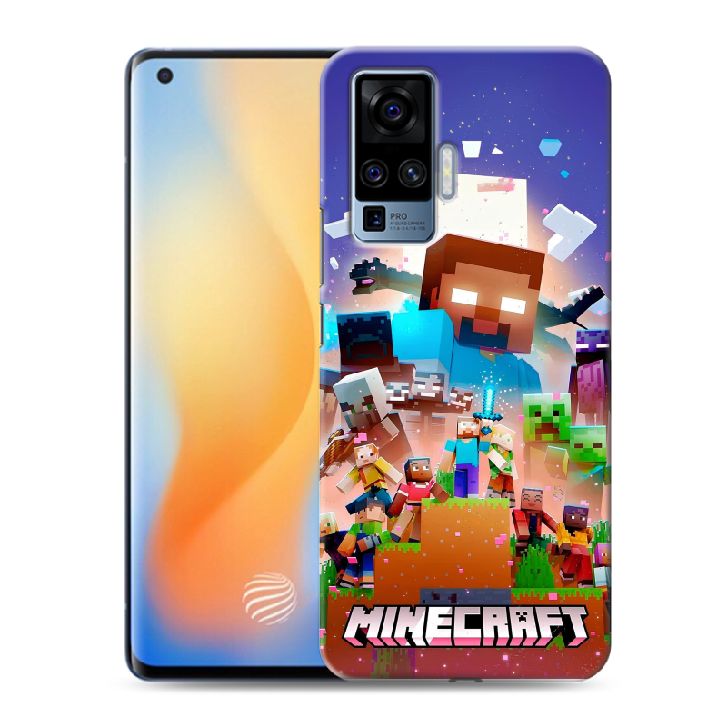 Силиконовый чехол на Vivo X50 Pro с принтом Майнкрафт Minecraft Силиконовый чехол на Vivo X50 Pro с принтом Майнкрафт Minecraft