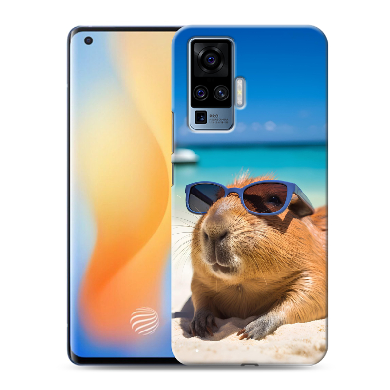 Пластиковый чехол на Vivo X50 Pro с принтом Капибара Пластиковый чехол на Vivo X50 Pro с принтом Капибара