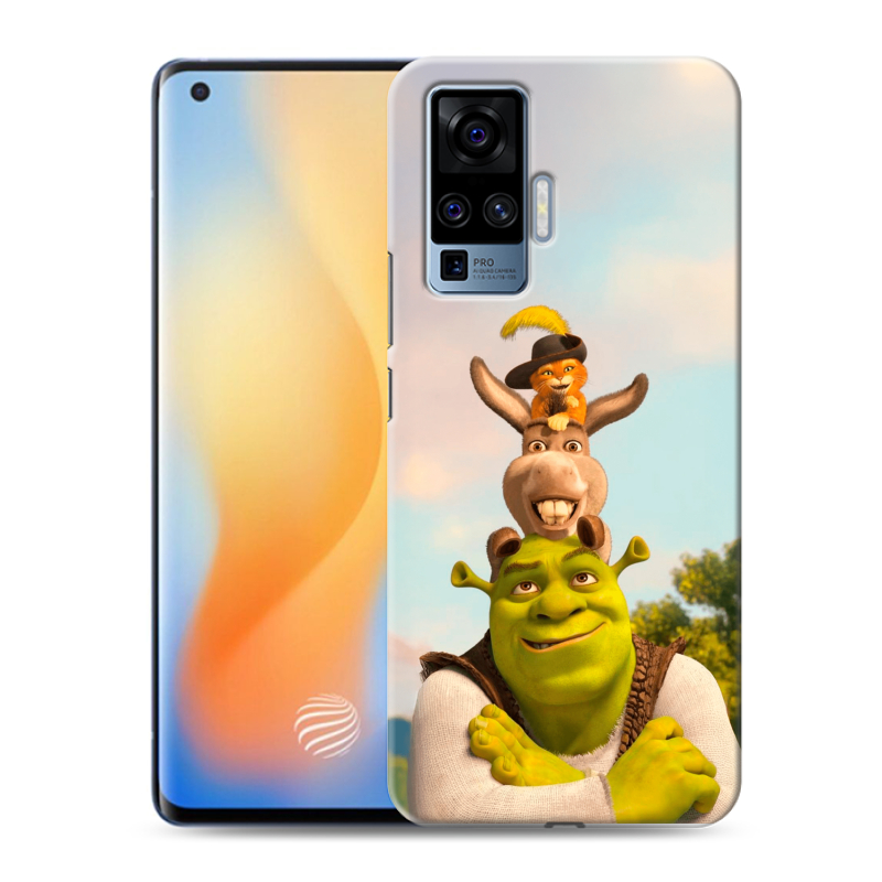 Силиконовый противоударный чехол на Vivo X50 Pro с принтом Шрек Shrek Силиконовый противоударный чехол на Vivo X50 Pro с принтом Шрек Shrek