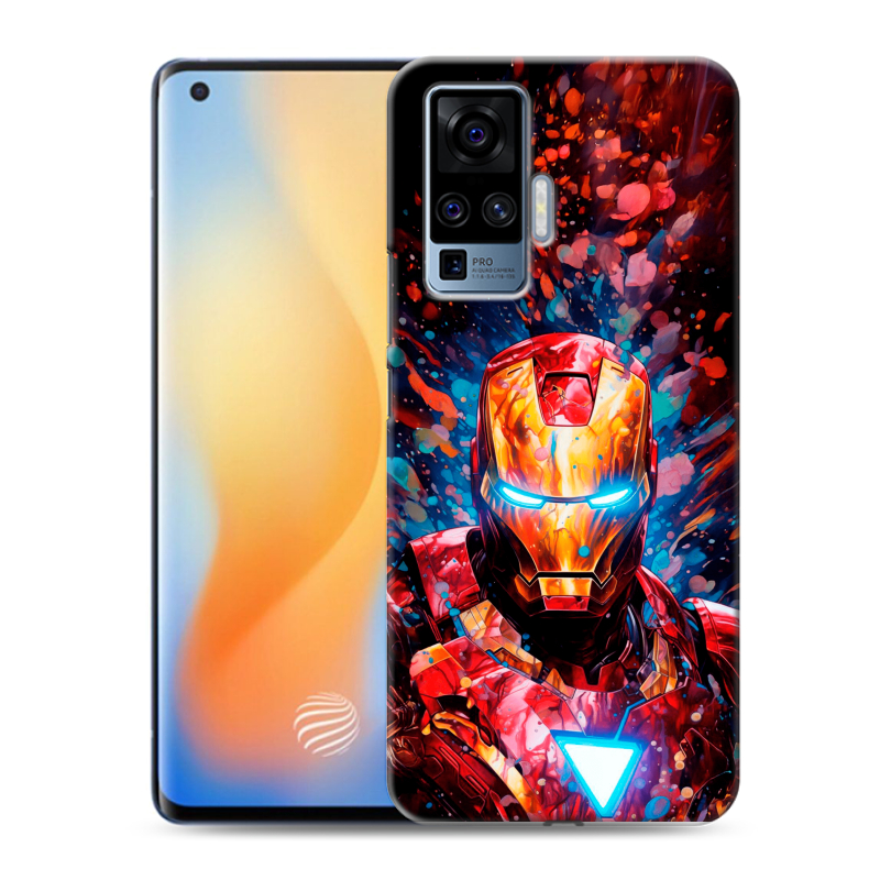 Силиконовый противоударный чехол на Vivo X50 Pro с принтом Железный человек Ironman Силиконовый противоударный чехол на Vivo X50 Pro с принтом Железный человек Ironman