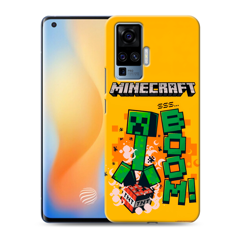 Пластиковый чехол на Vivo X50 Pro с принтом Майнкрафт Minecraft Пластиковый чехол на Vivo X50 Pro с принтом Майнкрафт Minecraft