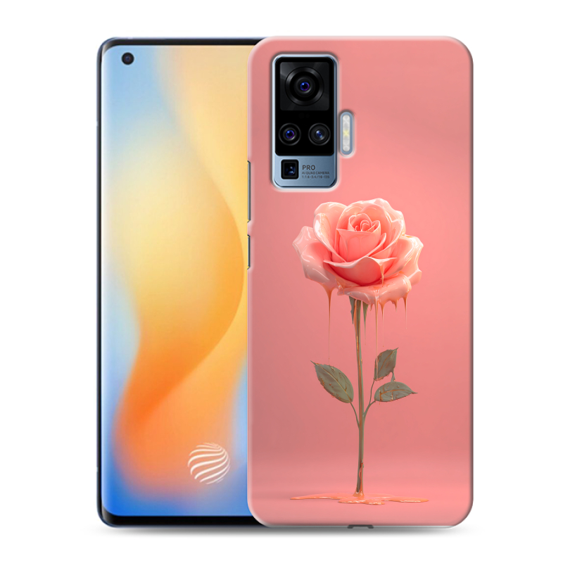 Силиконовый противоударный чехол на Vivo X50 Pro с принтом Розовая роза Силиконовый противоударный чехол на Vivo X50 Pro с принтом Розовая роза