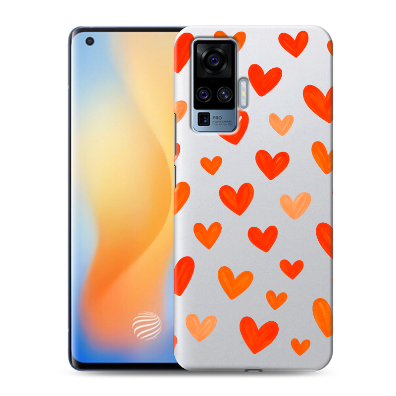 Пластиковый чехол на Vivo X50 Pro с принтом Сердечки Пластиковый чехол на Vivo X50 Pro с принтом Сердечки