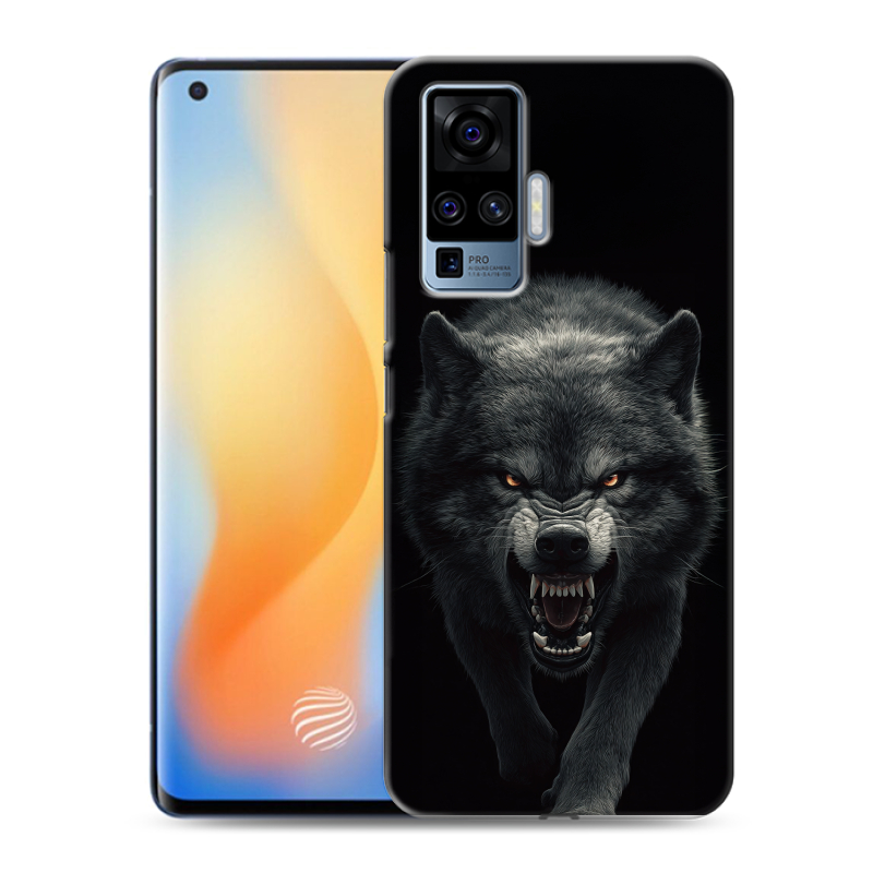 Силиконовый противоударный чехол на Vivo X50 Pro с принтом Волк Силиконовый противоударный чехол на Vivo X50 Pro с принтом Волк