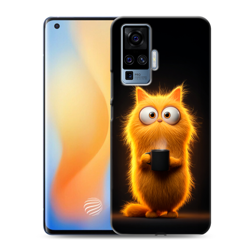 Пластиковый чехол на Vivo X50 Pro с принтом Смешной кот Пластиковый чехол на Vivo X50 Pro с принтом Смешной кот