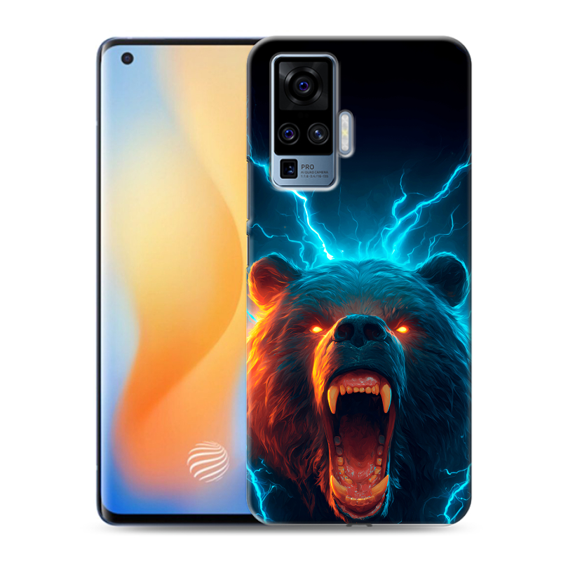 Силиконовый противоударный чехол на Vivo X50 Pro с принтом Медведь Силиконовый противоударный чехол на Vivo X50 Pro с принтом Медведь