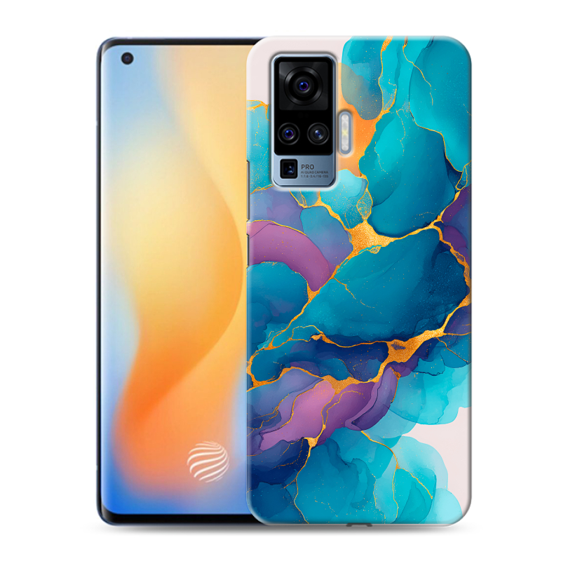 Пластиковый чехол на Vivo X50 Pro с принтом Мрамор блестки Пластиковый чехол на Vivo X50 Pro с принтом Мрамор блестки