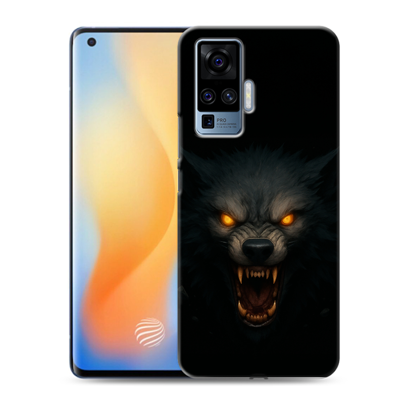 Силиконовый противоударный чехол на Vivo X50 Pro с принтом Волк Силиконовый противоударный чехол на Vivo X50 Pro с принтом Волк