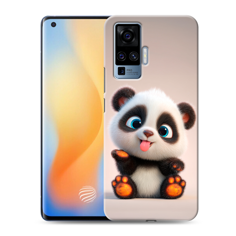 Силиконовый чехол на Vivo X50 Pro с принтом милая панда Силиконовый чехол на Vivo X50 Pro с принтом милая панда