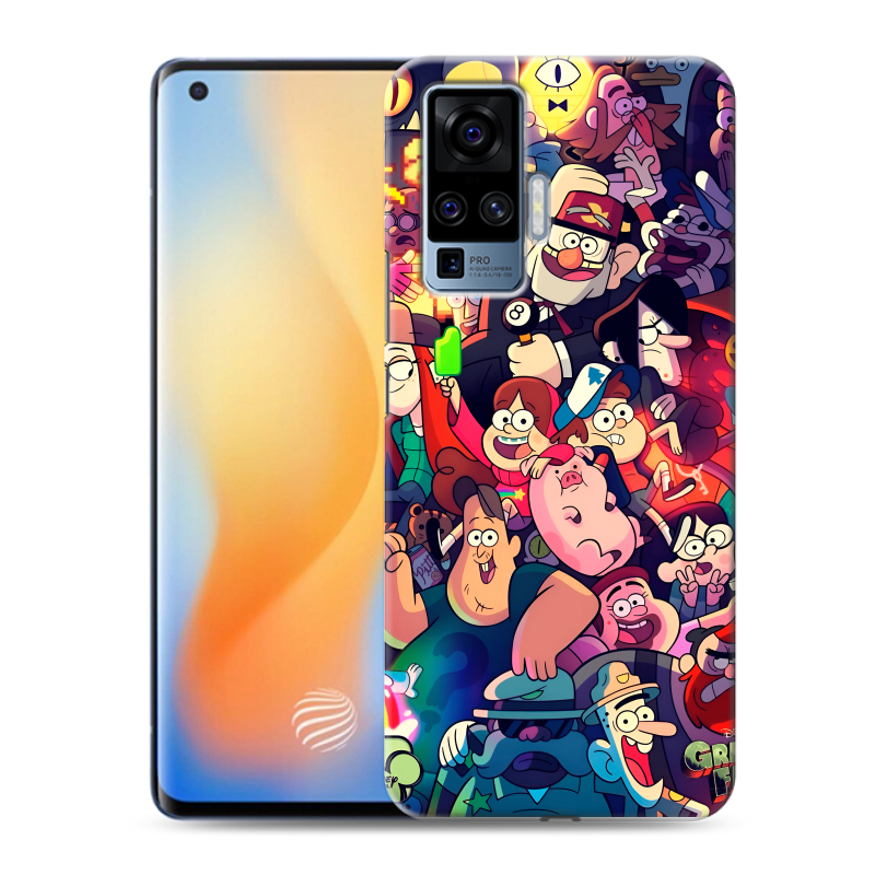 Силиконовый противоударный чехол на Vivo X50 Pro с принтом Gravity Falls Гравити Фолз Силиконовый противоударный чехол на Vivo X50 Pro с принтом Gravity Falls Гравити Фолз