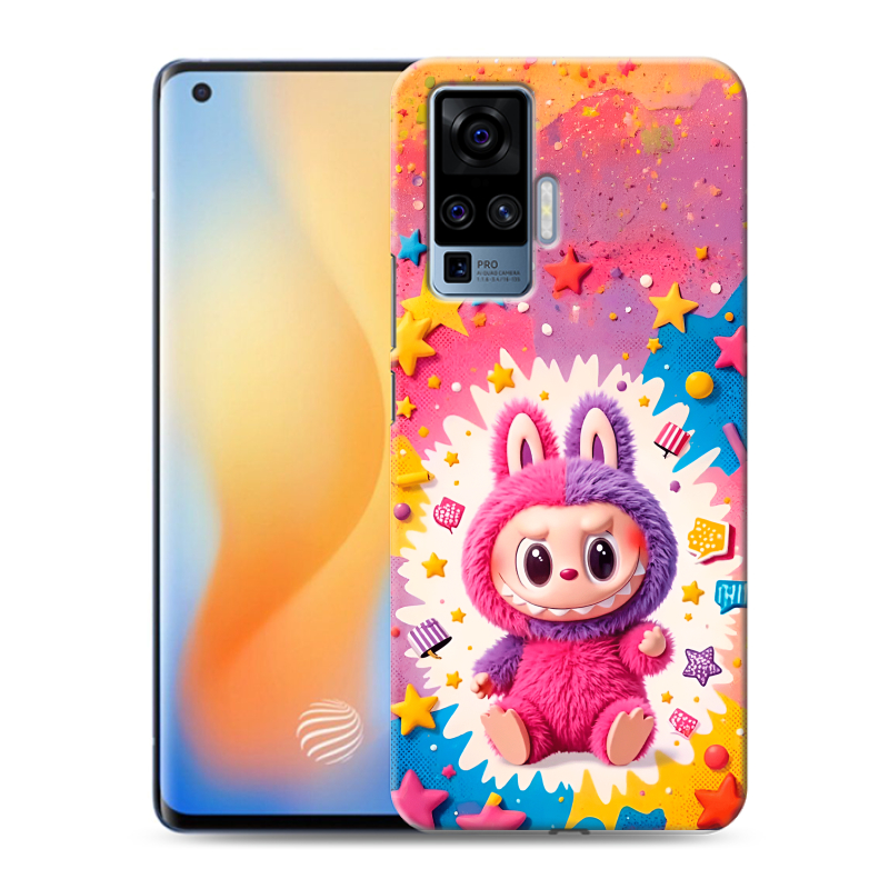Силиконовый противоударный чехол на Vivo X50 Pro с принтом Labubu Лабубу Силиконовый противоударный чехол на Vivo X50 Pro с принтом Labubu Лабубу