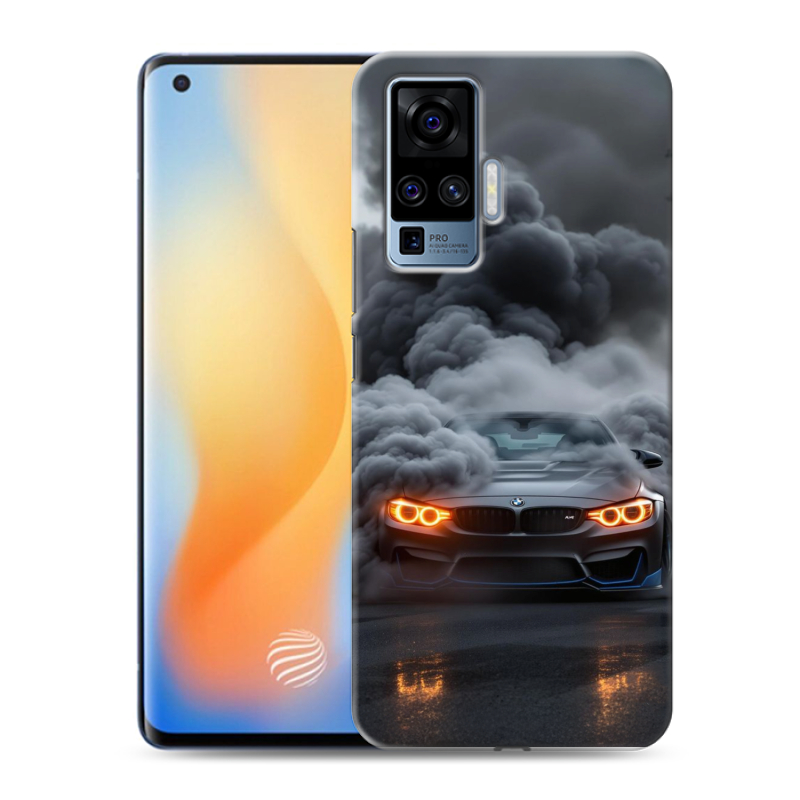 Пластиковый чехол на Vivo X50 Pro с принтом BMW БМВ Пластиковый чехол на Vivo X50 Pro с принтом BMW БМВ