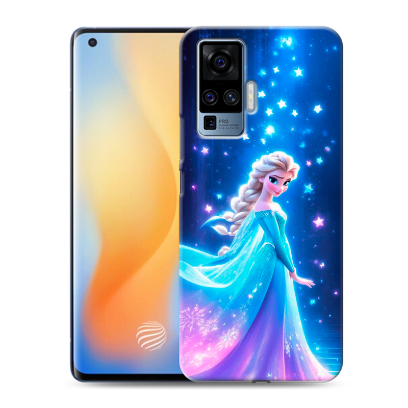 Силиконовый противоударный чехол на Vivo X50 Pro с принтом Холодное сердце Frozen Силиконовый противоударный чехол на Vivo X50 Pro с принтом Холодное сердце Frozen