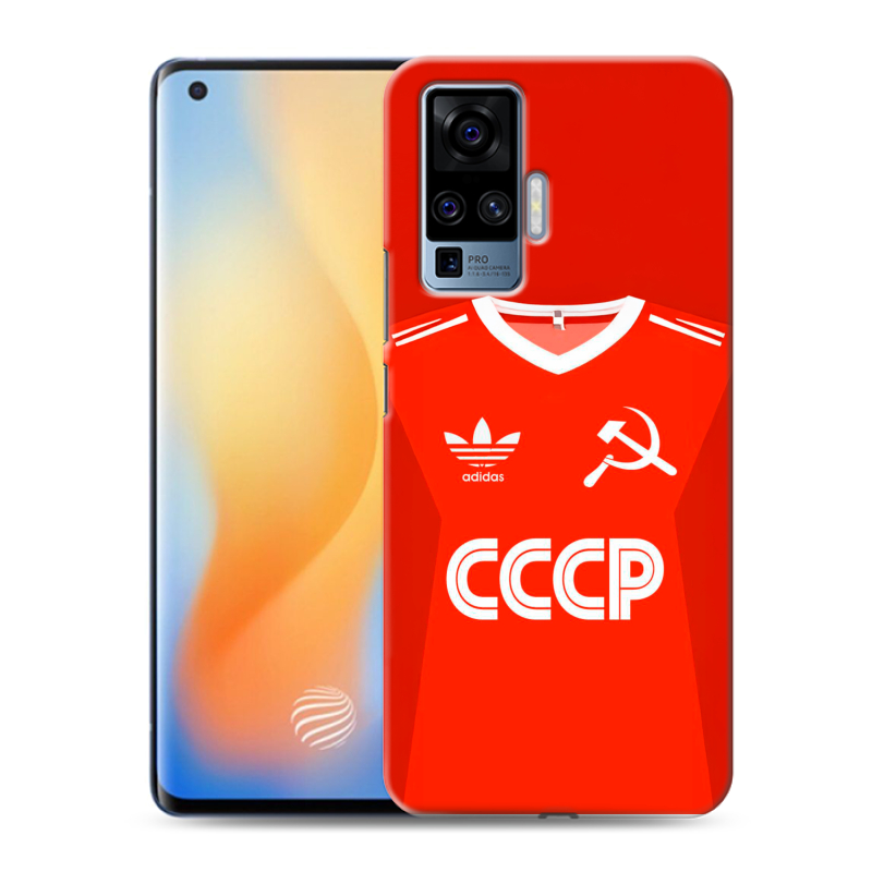 Силиконовый противоударный чехол на Vivo X50 Pro с принтом Флаг Герб СССР Силиконовый противоударный чехол на Vivo X50 Pro с принтом Флаг Герб СССР