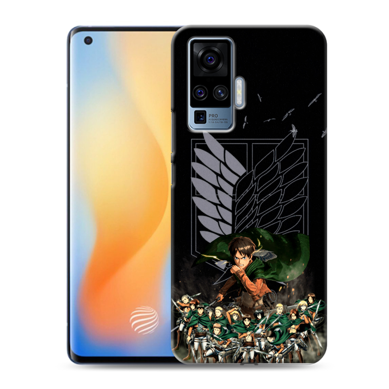 Силиконовый противоударный чехол на Vivo X50 Pro с принтом Атака титанов Силиконовый противоударный чехол на Vivo X50 Pro с принтом Атака титанов