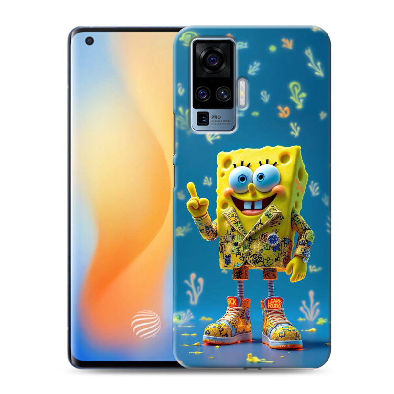 Силиконовый противоударный чехол на Vivo X50 Pro с принтом Спанч боб Спанчбоб Силиконовый противоударный чехол на Vivo X50 Pro с принтом Спанч боб Спанчбоб