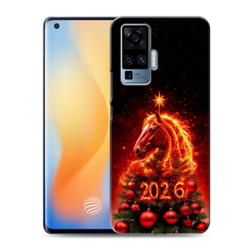 Силиконовый противоударный чехол на Vivo X50 Pro с принтом Новый год Силиконовый противоударный чехол на Vivo X50 Pro с принтом Новый год