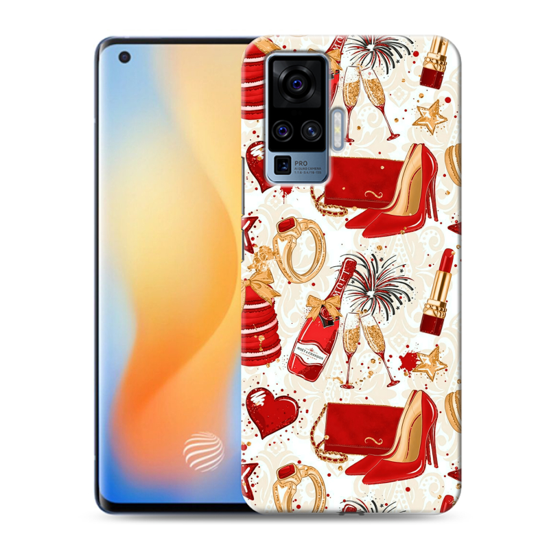 Силиконовый противоударный чехол на Vivo X50 Pro с принтом Новый год Силиконовый противоударный чехол на Vivo X50 Pro с принтом Новый год