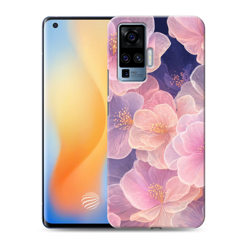 Силиконовый противоударный чехол на Vivo X50 Pro с принтом женский Силиконовый противоударный чехол на Vivo X50 Pro с принтом женский