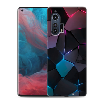 Силиконовый чехол на Motorola Edge Plus с принтом Геометрия неона