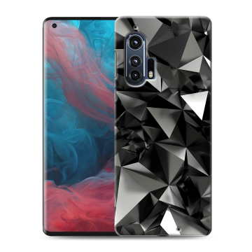 Силиконовый чехол на Motorola Edge Plus с принтом Черные кристаллы