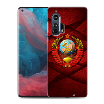 Силиконовый чехол на Motorola Edge Plus с принтом Герб СССР