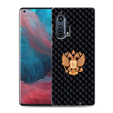Силиконовый чехол на Motorola Edge Plus с принтом Герб России принт