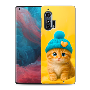 Силиконовый чехол на Motorola Edge Plus с принтом Котенок в шапке