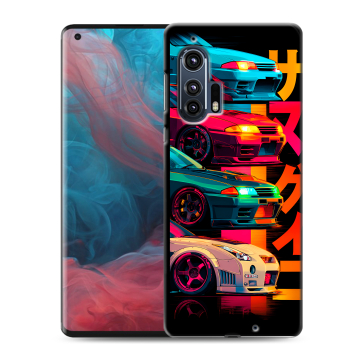 Силиконовый чехол на Motorola Edge Plus с принтом Гоночные машины