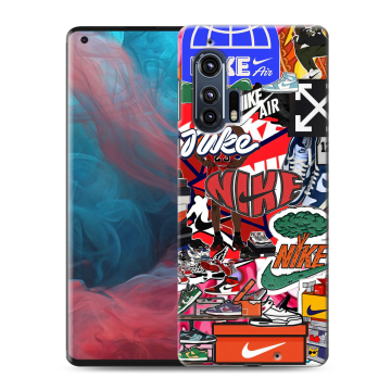 Силиконовый чехол на Motorola Edge Plus с принтом Найк Nike яркий