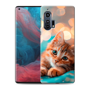 Силиконовый чехол на Motorola Edge Plus с принтом котик