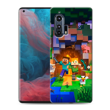 Силиконовый чехол на Motorola Edge Plus с принтом Майнкрафт Minecraft Силиконовый чехол на Motorola Edge Plus с принтом Майнкрафт Minecraft