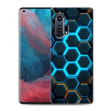 Силиконовый чехол на Motorola Edge Plus с принтом Неоновые соты Силиконовый чехол на Motorola Edge Plus с принтом Неоновые соты
