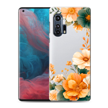 Силиконовый чехол на Motorola Edge Plus с принтом Цветы принт Силиконовый чехол на Motorola Edge Plus с принтом Цветы принт